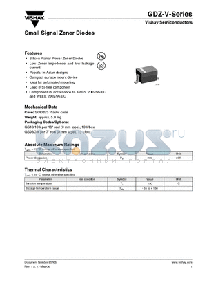 GDZ12B-V datasheet - Small Signal Zener Diodes