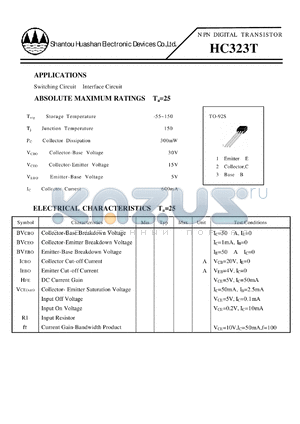 HC323T datasheet - NPN SILICON TRANSISTOR