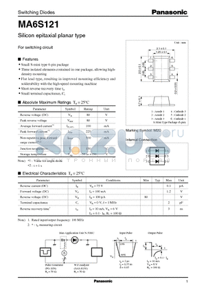 MA6S121 datasheet - Silicon epitaxial planar type