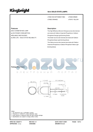 L793ED datasheet - 8MM SOLID STATE LAMPS