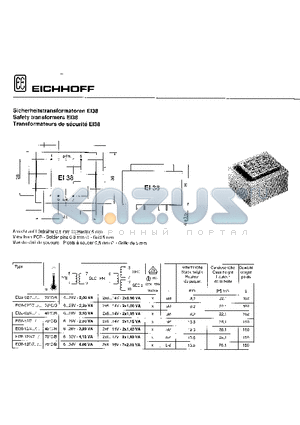 E138-02 datasheet - Safety transformers
