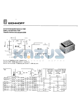 E138-12 datasheet - Safety transformers