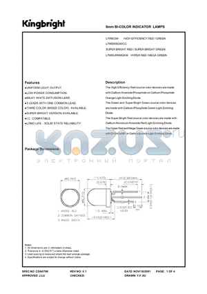 L799SRSGW/CC datasheet - 8mm BI-COLOR INDICATOR LAMPS
