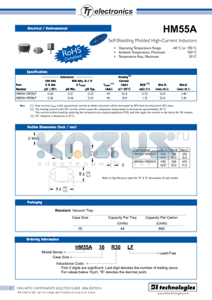 HM55A-16R56LF datasheet - Self-Shielding Molded High-Current Inductors