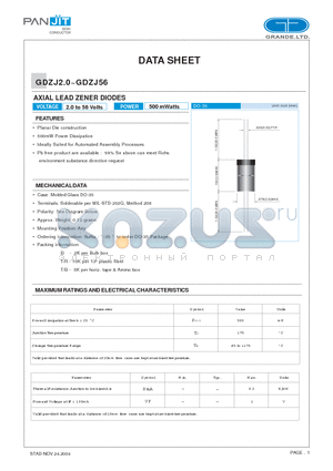 GDZJ2.0 datasheet - AXIAL LEAD ZENER DIODES