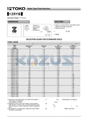 7025LYF-121K datasheet - Radial Type Fixed Inductors