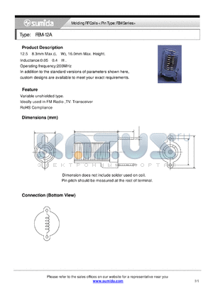 FEM12ANP-3F6 datasheet - Molding RF Coils