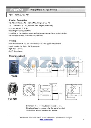 FEM7BNP-5F datasheet - Molding RF Coils