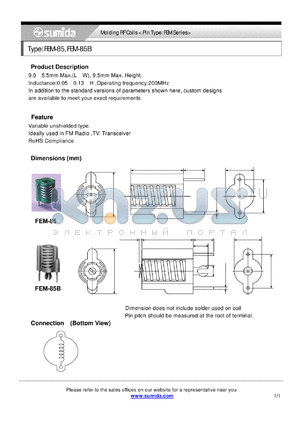 FEM85B-3 datasheet - Molding RF Coils