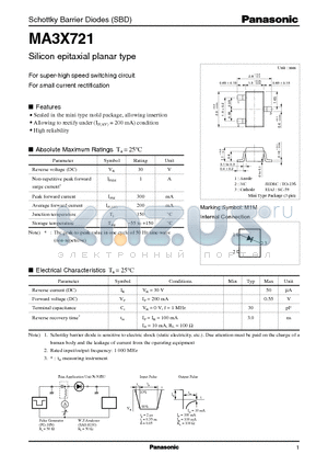 MA721 datasheet - Silicon epitaxial planar type