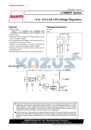 L79M00T_09 datasheet - 5 to 12V 0.5A 3-Pin Voltage Regulators