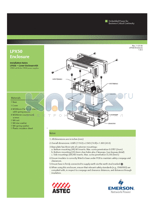 LPX50 datasheet - LPX50 Enclosure