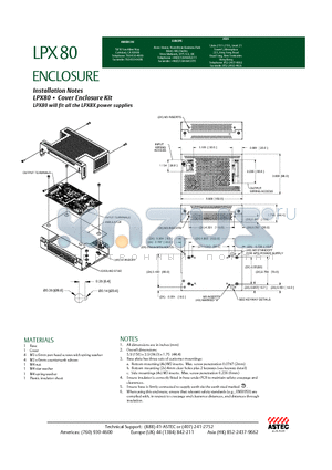 LPX80 datasheet - ENCLOSURE