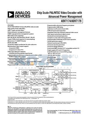 ADV7179KCP-REEL datasheet - Chip Scale PAL/NTSC Video Encoder with Advanced Power Management