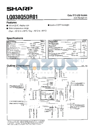 LQ038Q5DR01 datasheet - Color TFT-LCD Module