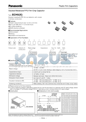 ECH-U1C683JX5 datasheet - Stacked Metallized PPS Film Chip Capacitor