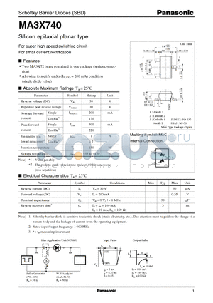 MA740 datasheet - Silicon epitaxial planar type