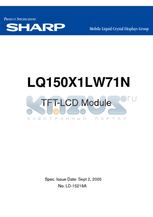 LQ150X1LW71N datasheet - TFT-LCD Module