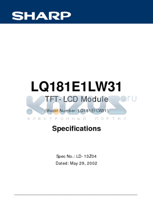 LQ181E1LW31 datasheet - TFT-LCD Module