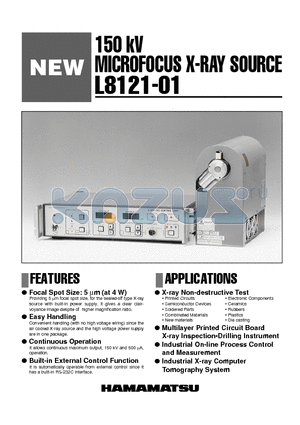 L8121-01 datasheet - 150kV MICROFOCUS X-RAY SOURCE