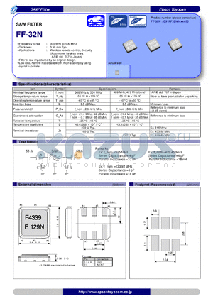 FF-32N datasheet - SAW FILTER