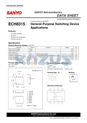 ECH8315_12 datasheet - General-Purpose Switching Device Applications
