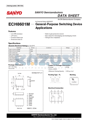 ECH8601M_12 datasheet - General-Purpose Switching Device Applications