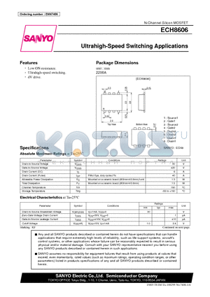 ECH8606 datasheet - Ultrahigh-Speed Switching Applications