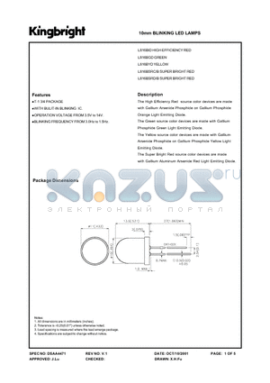 L816BSRB datasheet - 10MM BLINKING LED LAMPS