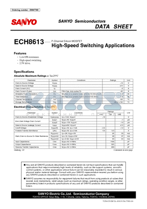 ECH8613 datasheet - High-Speed Switching Applications