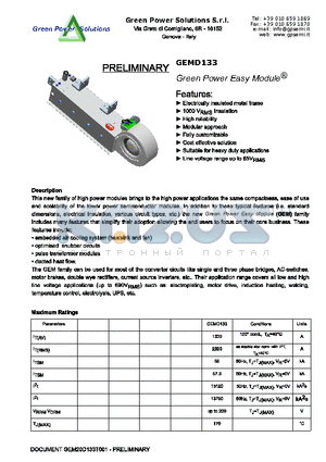 GEMD133 datasheet - Green Power Easy Module ^