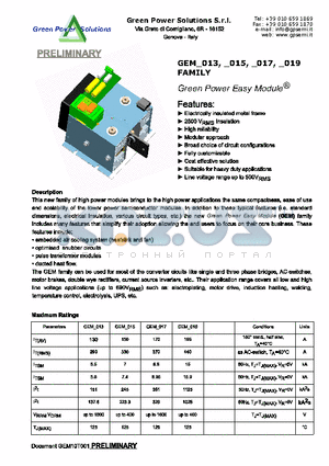 GEM_015 datasheet - Green Power Easy Module ^