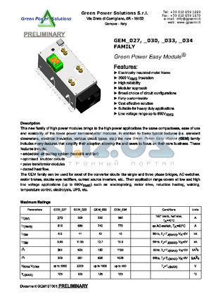 GEM_027 datasheet - Green Power Easy Module ^