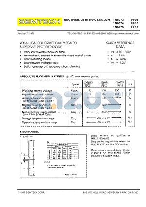 FF10 datasheet - RECTIFIER, up to 150V, 1.8A, 30ns