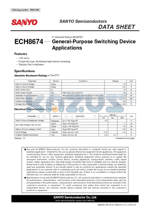ECH8674 datasheet - General-Purpose Switching Device Applications