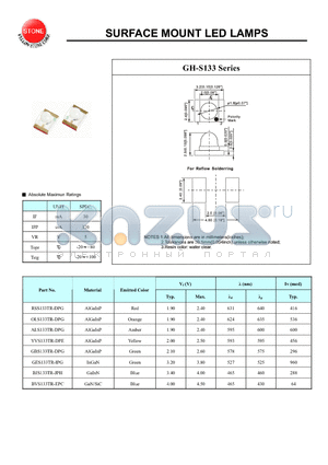 GES133TR-IPG datasheet - SURFACE MOUNT LED LAMPS