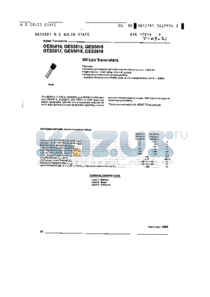 GES5816 datasheet - Signal Transistors