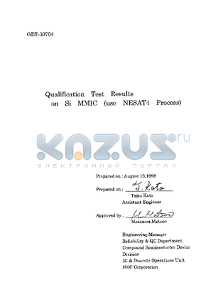 GET-30704 datasheet - Qualification Test Results on Si MMIC