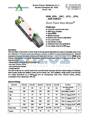 GEM_067 datasheet - Green Power Easy Module ^