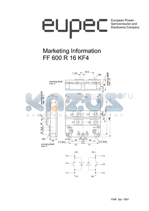 FF600R16KF4 datasheet - Maximum rated values / Electrical properties