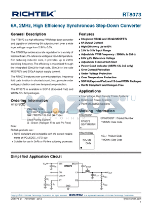 ECJ4YB1A106M datasheet - 6A, 2MHz, High Efficiency Synchronous Step-Down Converter