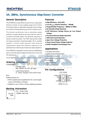 ECJ4YB0J226M datasheet - 3A, 2MHz, Synchronous Step-Down Converter