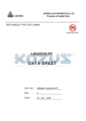 L8G65540-PF datasheet - RECTANGLE TYPE LED LAMPS