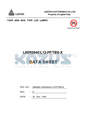 L8SR2640 datasheet - TAPE AND BOX TYPE LED LAMPS