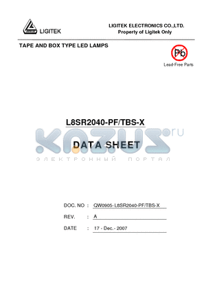 L8SR2040-PF-TBS-X datasheet - TAPE AND BOX TYPE LED LAMPS