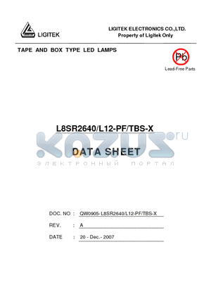 L8SR2640-TBS-X datasheet - TAPE AND BOX TYPE LED LAMPS