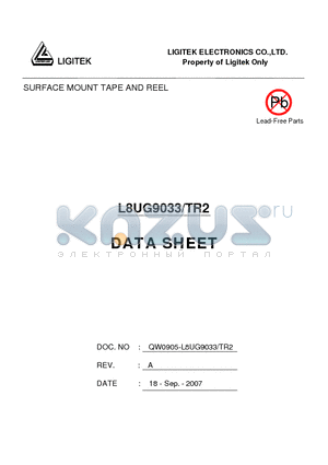 L8UG9033 datasheet - SURFACE MOUNT TAPE AND REEL