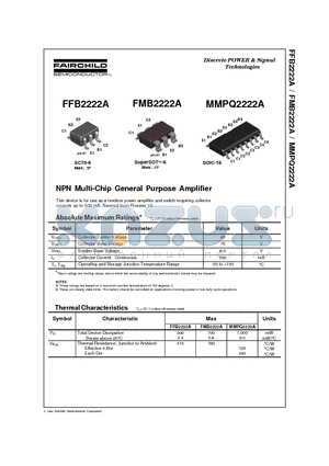 FFB2222A datasheet - NPN Multi-Chip General Purpose Amplifier