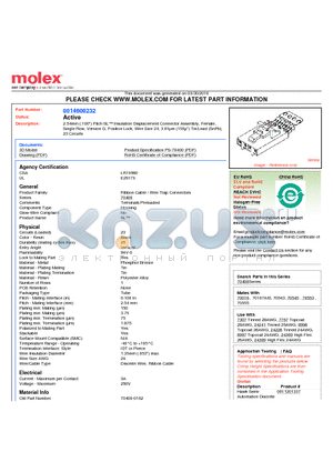 70400-0162 datasheet - 2.54mm (.100