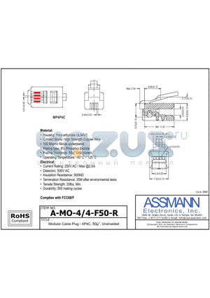 AE10314 datasheet - Modular Cable Plug